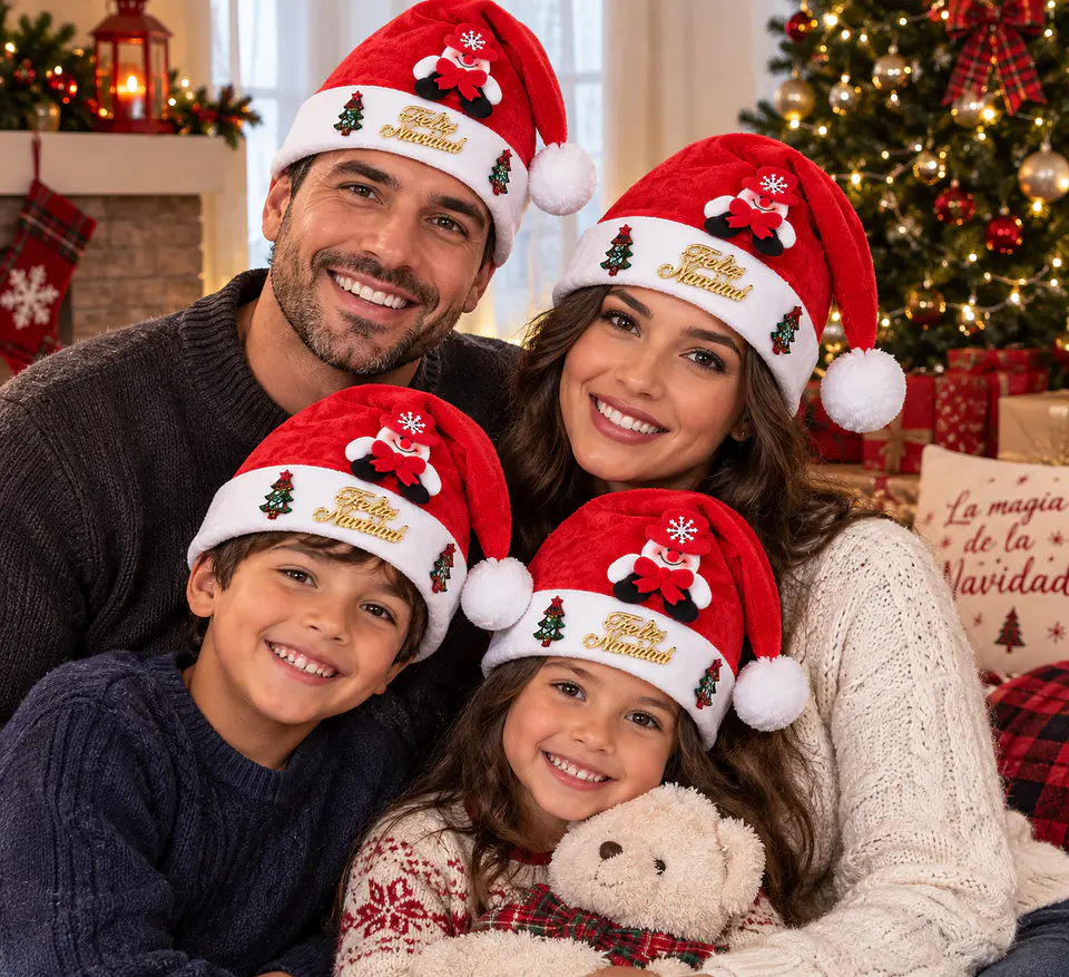 Gorro Pascuero Navideño Rojo mono de nieve – Feliz Navidad 5