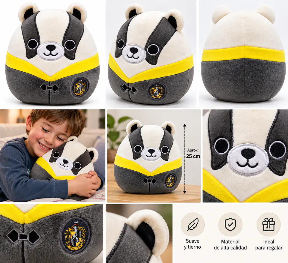 Squishmallows Harry Potter Tejón Hufflepuff 26 cm 7