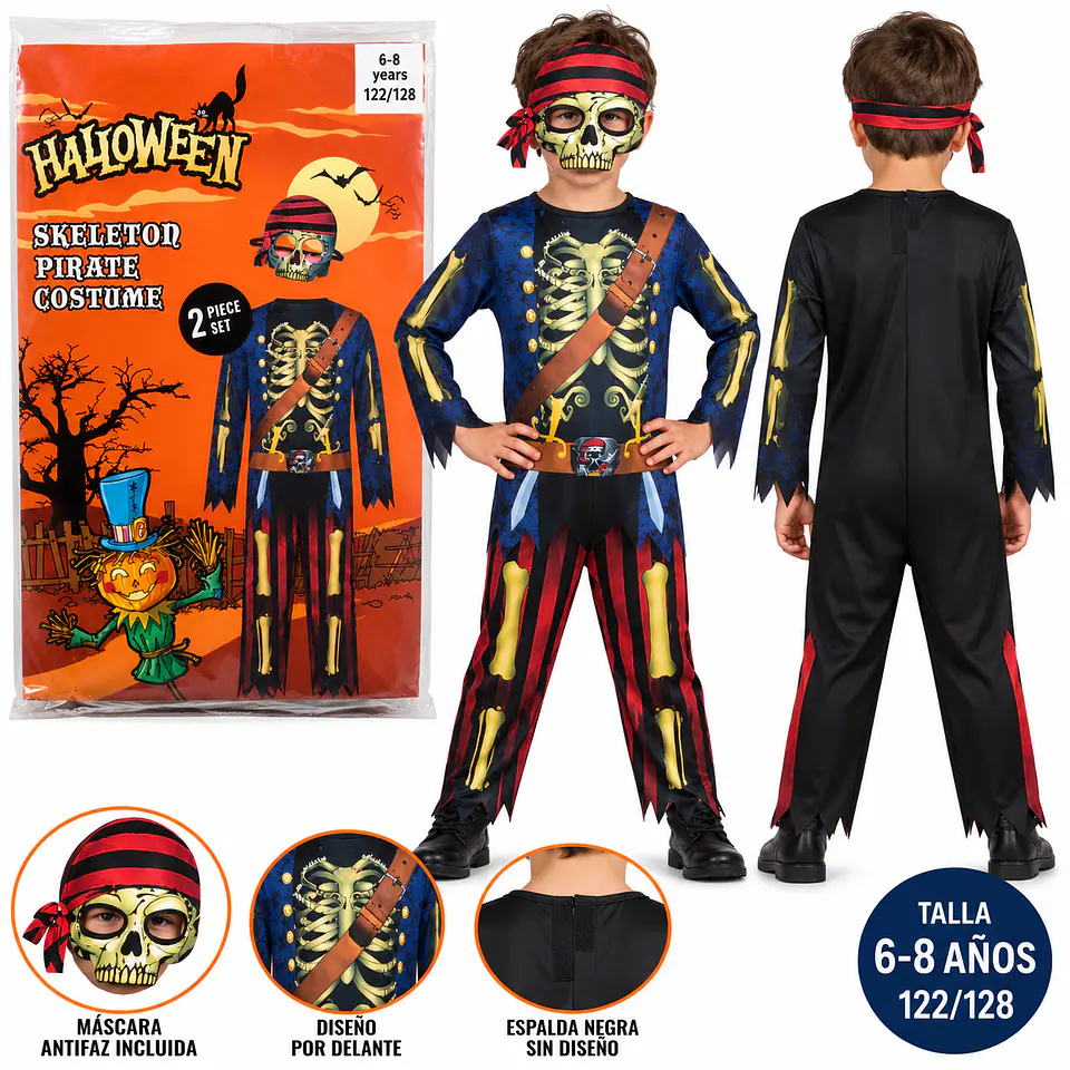 Disfraz Pirata Esqueleto Infantil – Halloween 2