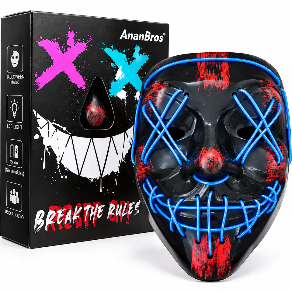 MÁSCARA DE TERROR LED ANANBROS –  LA PURGA 1