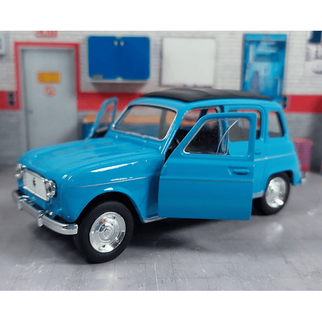 Renault 4 AZUL, Escala 1:36, Marca Welly