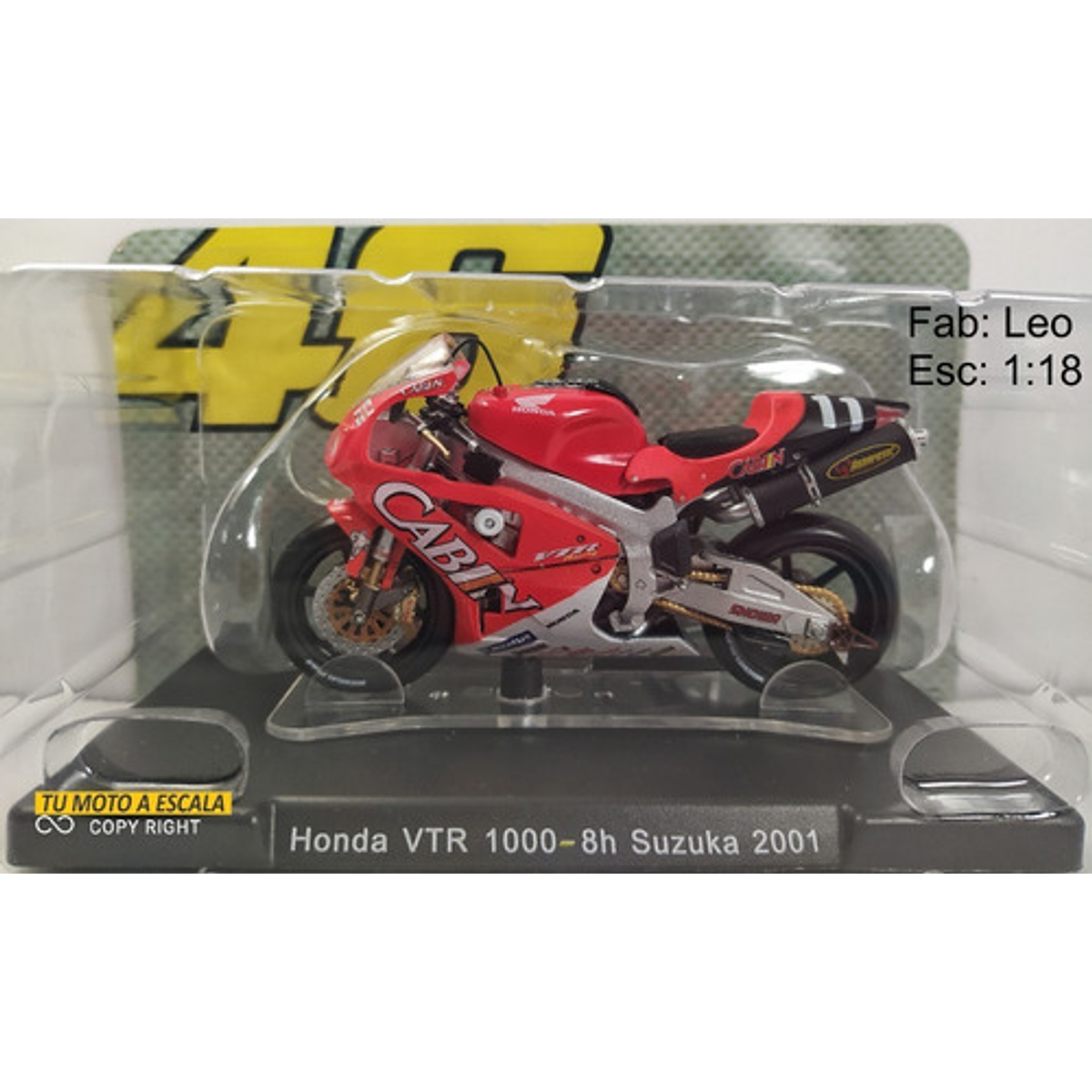 Moto Honda Vtr 1000 #11 8h, Escala 1/18, Valentino Rossi