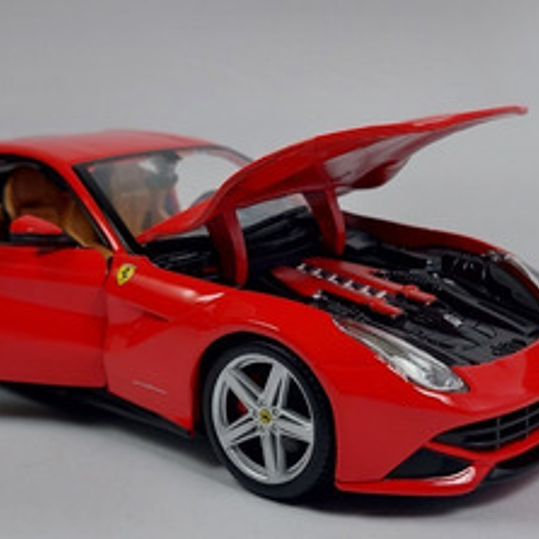 Ferrari F12 Berlinetta RINES NEGROS, Escala 1/24, Marca Burago 3