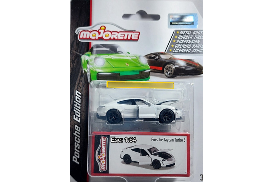 Porsche Taycan Turbo BLANCO A Escala De Coleccion Marca Majorette  