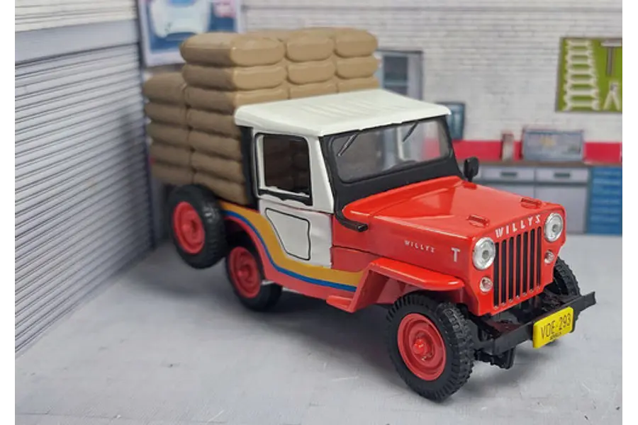 Jeep Cj 3 Cafetero Yipao, Carro A Escala 1/43 Marca Ixo