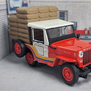 Jeep Cj 3 Cafetero Yipao, Carro A Escala 1/43 Marca Ixo