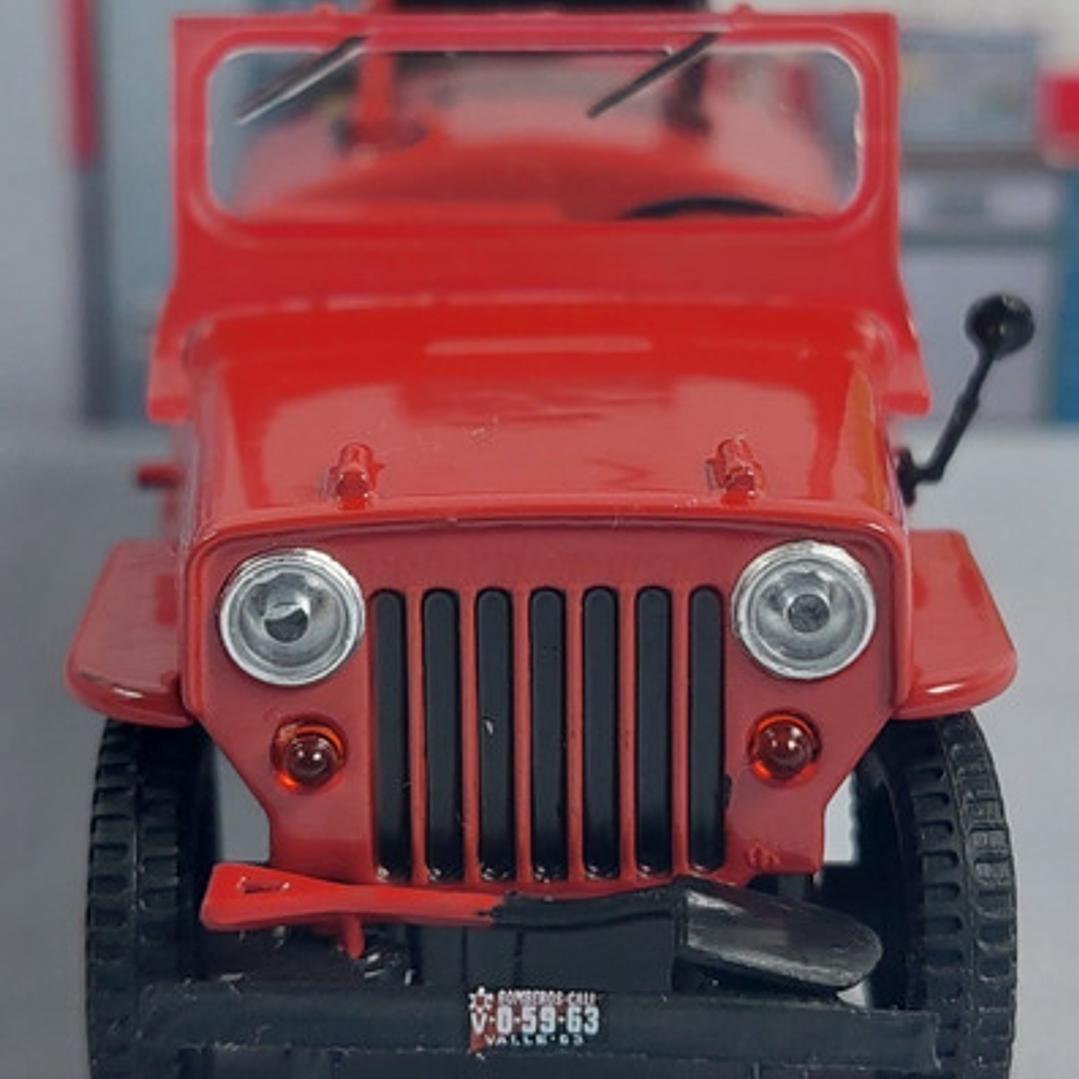 Jeep WILLYS De Bomberos , Carro A Escala 1/43 Marca Ixo 4