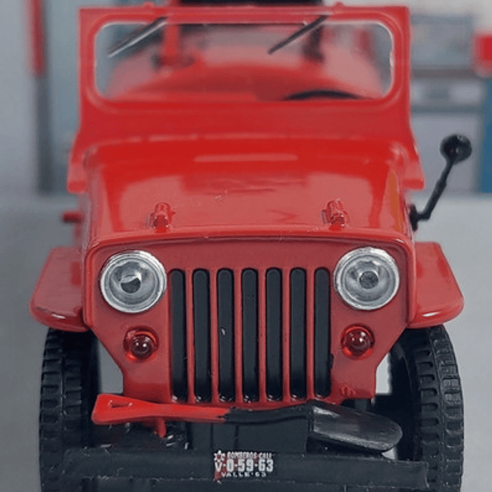 Jeep WILLYS De Bomberos , Carro A Escala 1/43 Marca Ixo 4