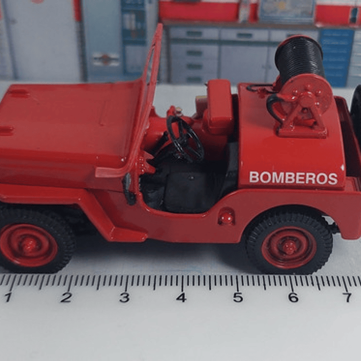 Jeep WILLYS De Bomberos , Carro A Escala 1/43 Marca Ixo 5