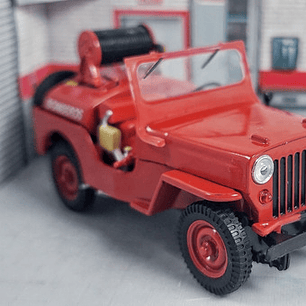 Jeep WILLYS De Bomberos Escala 1/43 Marca Ixo