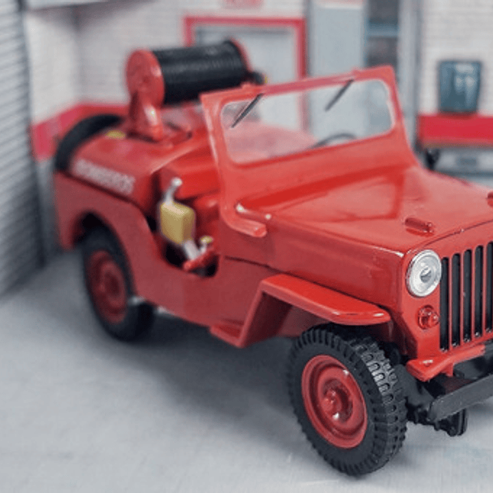Jeep WILLYS De Bomberos , Carro A Escala 1/43 Marca Ixo 1