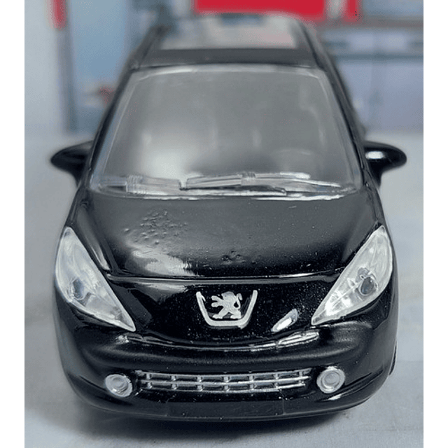 Peugeot 207 Negro, Escala 1/64, Marca Norev 