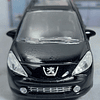 Peugeot 207 Negro, Escala 1/64, Marca Norev 