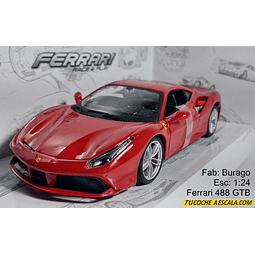 Ferrari 488 Gtb , Escala 1/24, Marca Burago