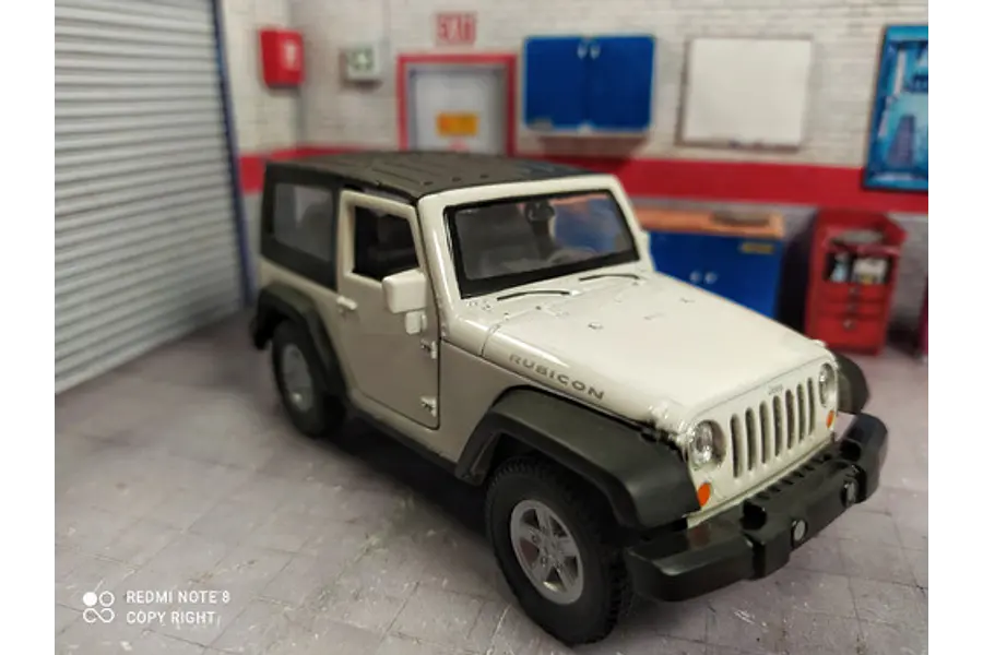 Jeep Wrangler Rubicon Blanco Escala 1/36 Marca Welly