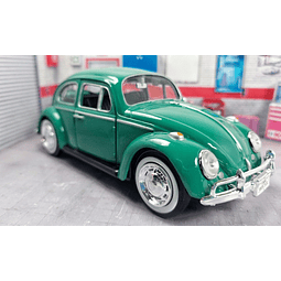 Volkswagen Beetle Clasico Verde, Escala 1/24,de Coleccion