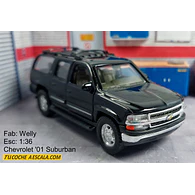 CHEVROLET SUBURBAN 2001  ESCALA 1/36 MARCA WELLY