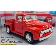 FORD F 100 1956, Escala 1/38 ROJO  De Colección