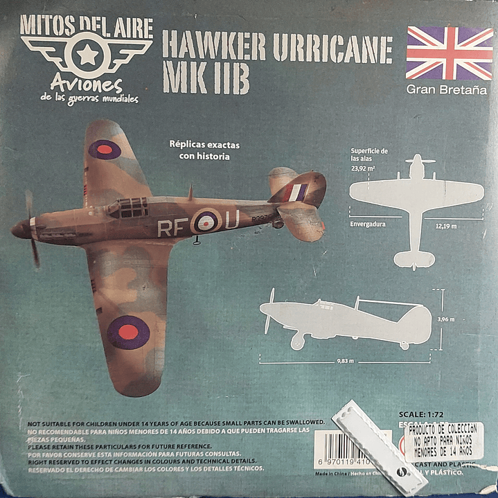 Avion Hawker Hurricane  A Escala Escala 1/72 Mito  Del Aire 5