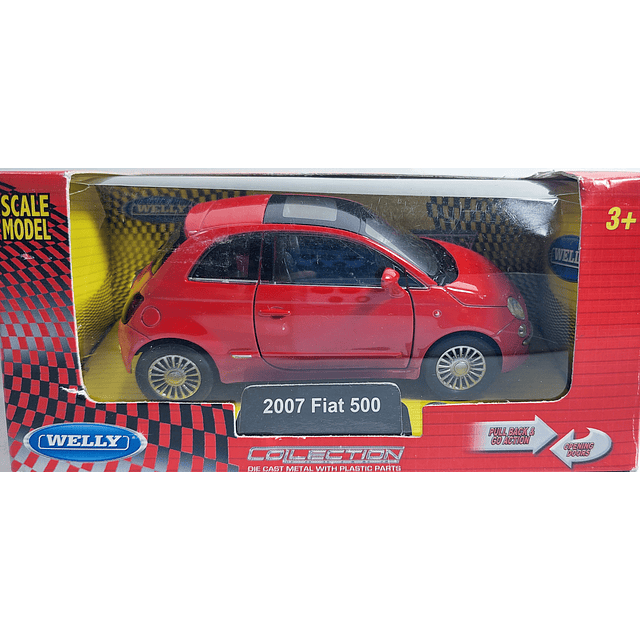 Fiat 500, 2007 Escala 1/36 , MARCA WELLY