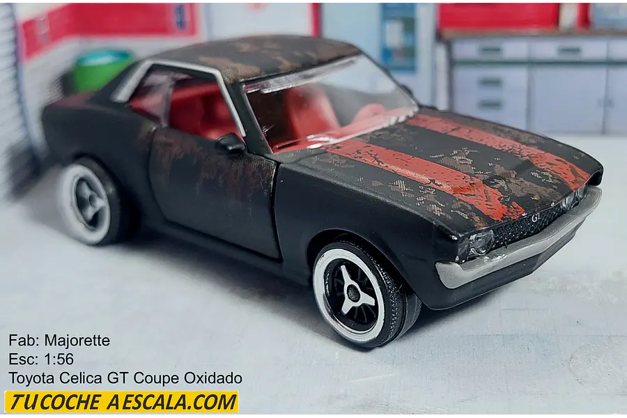  TOYOTA CELICA GT COUPE OXIDADO , Escala 1:56, Marca MAJORETTE