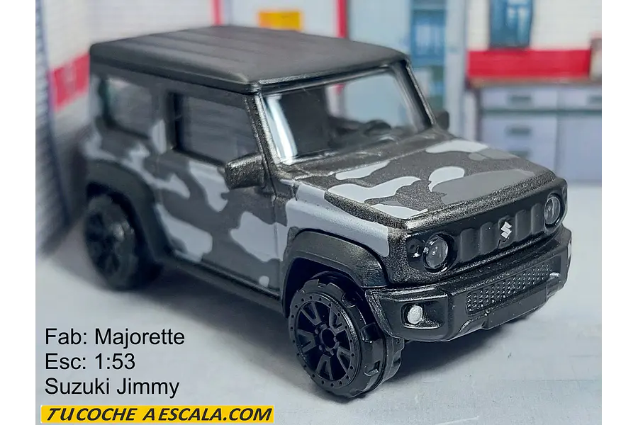 SUZUKI JIMNY CAMUFLADO , Escala 1:64, Marca MAJORETTE