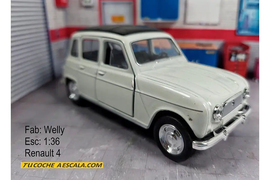 Renault 4 BLANCO Escala 1:36 De Coleccion, MARCA WELLY