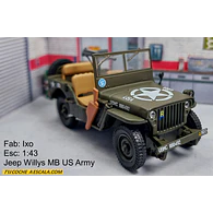 Jeep Willys MB US ARMY MIN GUERRA,  Escala 1/43 Marca Ixo