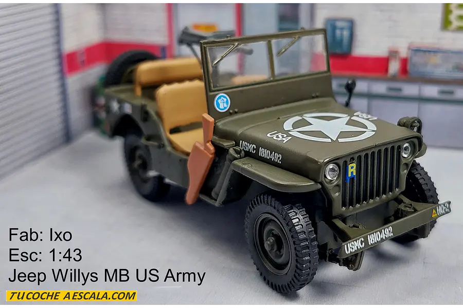 Jeep Willys MB US ARMY MIN GUERRA,  Escala 1/43 Marca Ixo
