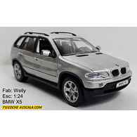 Bmw X5 COLOR PLATA Escala 1/24, marca welly