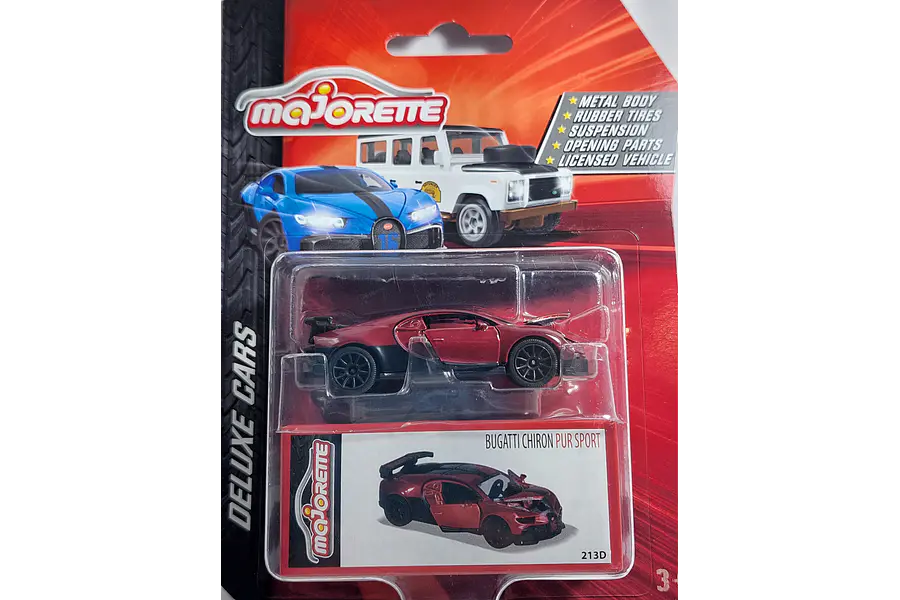 BUGATTI CHIRON ROJO , Escala 1:64, Marca MAJORETTE ﻿
