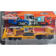 CAMA BAJA MERCEDES BENZ ACTROS CON RETRO, Escala 1:64, Marca MAJORETTE COLECCION 2022