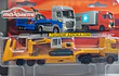 CAMA BAJA MERCEDES BENZ ACTROS CON RETRO, Escala 1:64, Marca MAJORETTE COLECCION 2022