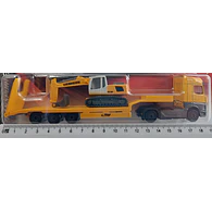 CAMA BAJA MERCEDES BENZ ACTROS CON RETRO, Escala 1:64, Marca MAJORETTE COLECCION 2022
