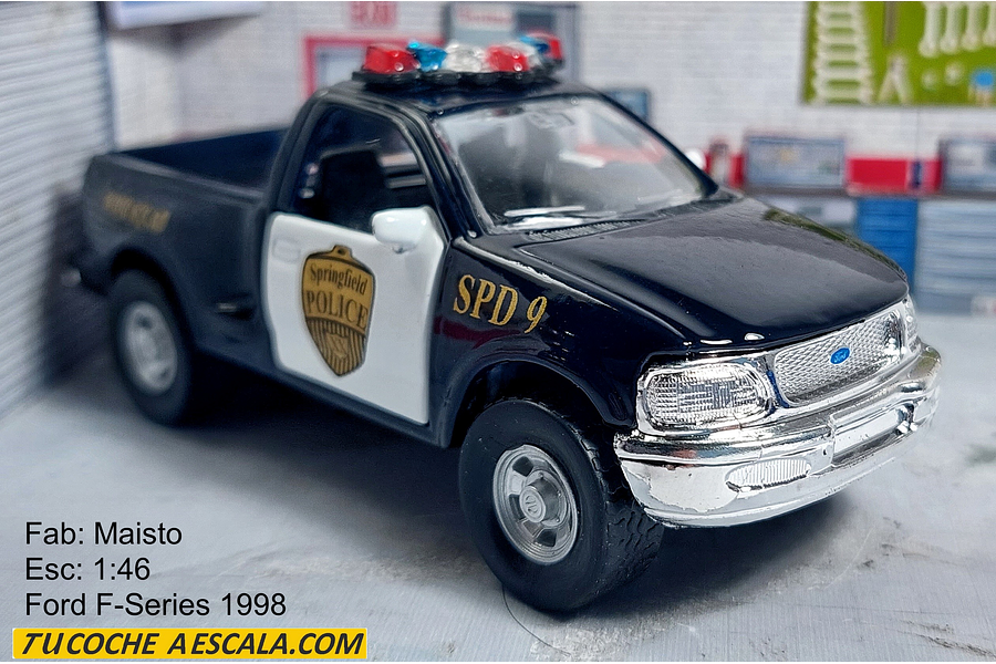 FORD F SERIES 1998 DE POLICIA , ESCALA 1/36, MAISTO