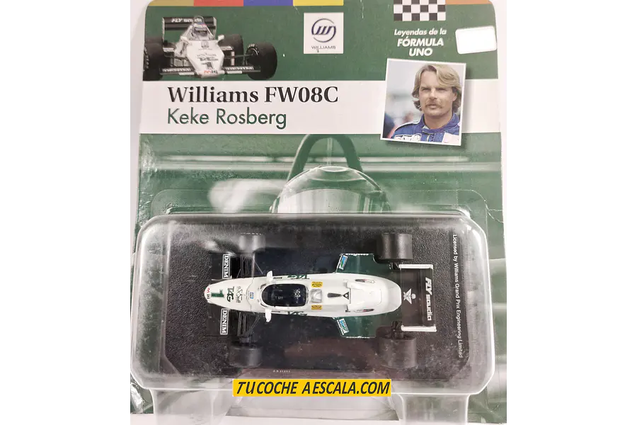 F1 Keke Rosberg, Williams Fw08c 1983 Carro Escala 1/43 Colección
