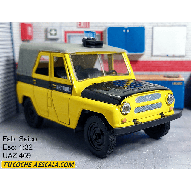 UAZ 469 DE POLICIA ESCALA 1/32 MARCA SAICO