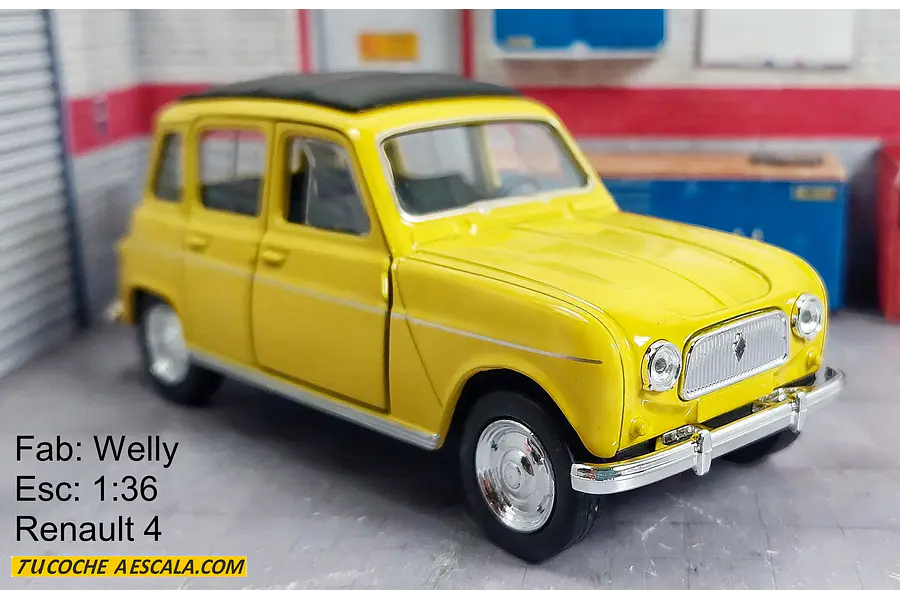 Renault 4 AMARILLO Escala 1:36 De Coleccion, MARCA WELLY