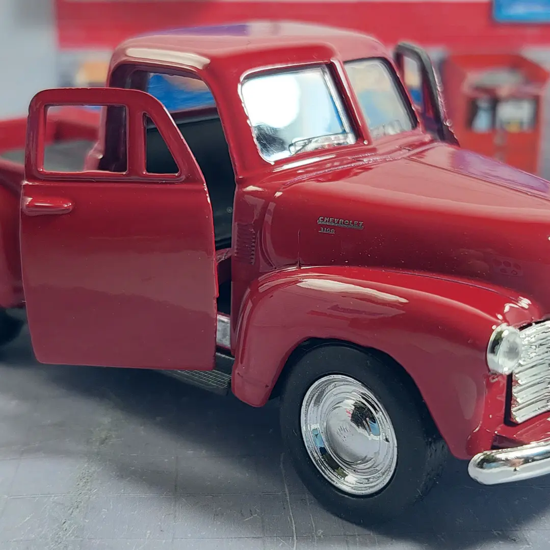 Chevrolet Pickup 1953 3100 Roja Carro A Escala Marca Welly 6