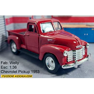 Chevrolet Pickup 1953 3100 Roja Carro A Escala Marca Welly
