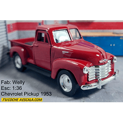 Chevrolet Pickup 1953 Roja Carro A Escala Marca Welly