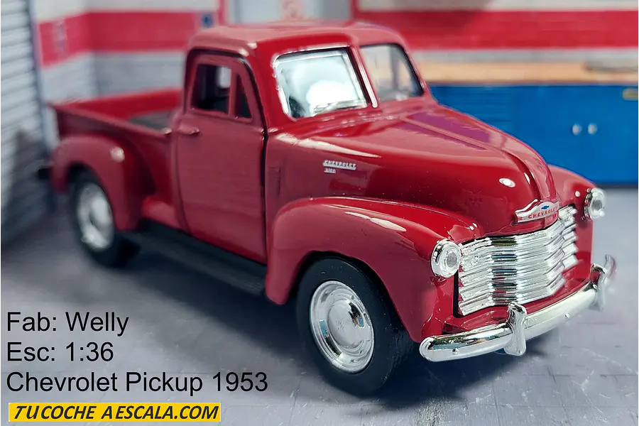 Chevrolet Pickup 1953 3100 Roja Carro A Escala Marca Welly