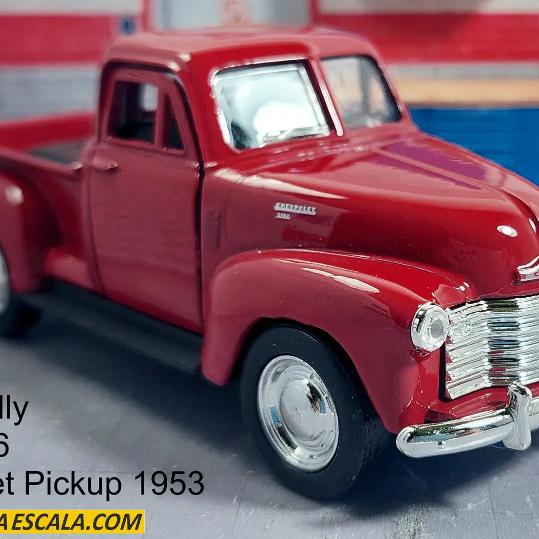 Chevrolet Pickup 1953 3100 Roja Carro A Escala Marca Welly 1