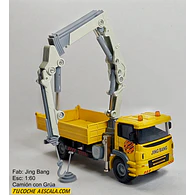 Camión Con Grúa, Escala 1/60, De Colección