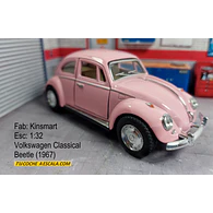 VOLKSWAGEN ESCARABAJO ROSADO , En Escala 1/32, De Colección