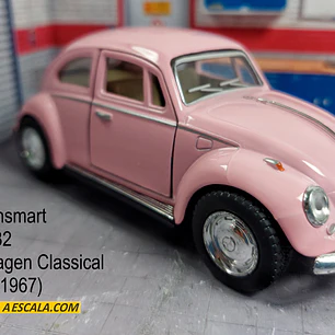VOLKSWAGEN ESCARABAJO ROSADO , En Escala 1/32, De Colección