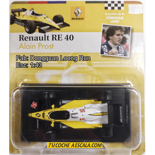 F1 Alain Prost, Renault Re 40 1983 Carro A Escala 1/43 Colección