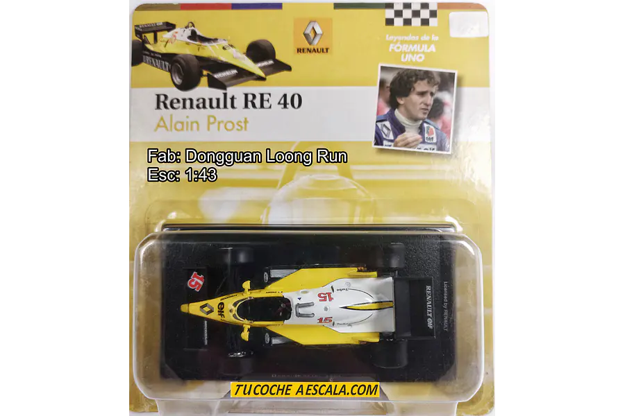 F1 Alain Prost, Renault Re 40 1983 Carro A Escala 1/43 Colección