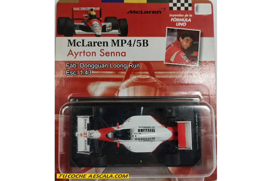 Formula 1, Ayrton Senna, Mclaren Mp4/5b Carro A Escala 1/43