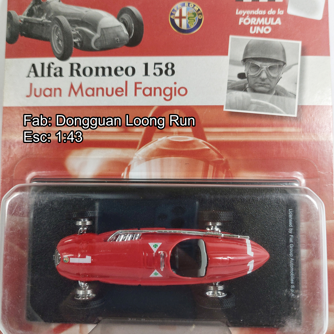Formula 1 Juan Manuel Fangio, Alfa Romeo 158 Carro A Escala 1